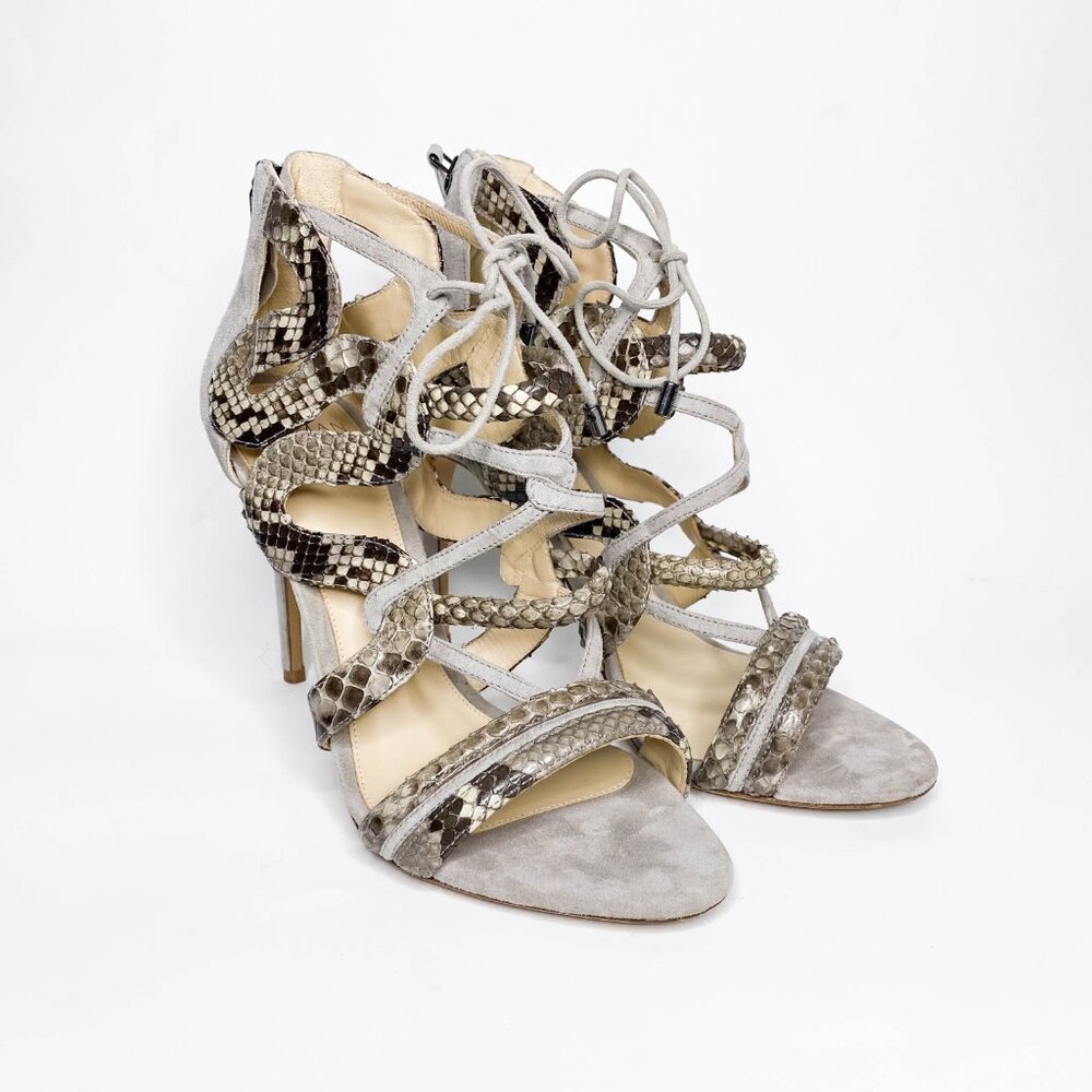 Alexandre Birman Python And Suede Sandals - image 4